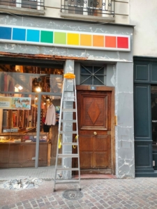 Rénovation devanture magasin enseigne Paris Lemaire Peinture Renovation